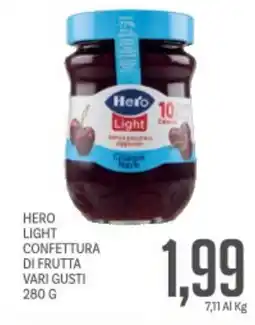 Supermercati Piccolo Hero light confettura di frutta vari gusti offerta