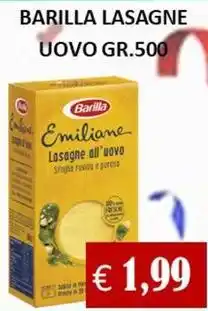 Supermercato Azzurro Barilla lasagne uovo offerta