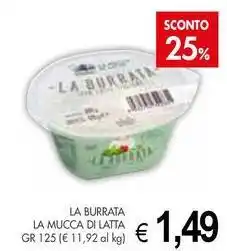 PrestoFresco La burrata LA MUCCA DI LATTA offerta