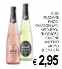 PrestoFresco Vino frizzante pinot/ chardonnay/ verduzzo/ pinot rosa cantine MASCHIO offerta