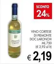 PrestoFresco Vino cortese di piemonte doc LARONCHI offerta