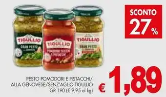 PrestoFresco Pesto pomodori e pistacchi/ alla genovese/senz'aglio TIGULLIO offerta