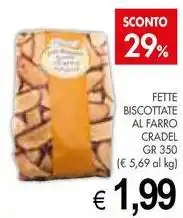 PrestoFresco Fette biscottate al farro CRADEL offerta