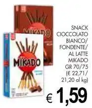 PrestoFresco Snack cioccolato bianco/ fondente/ al latte MIKADO offerta