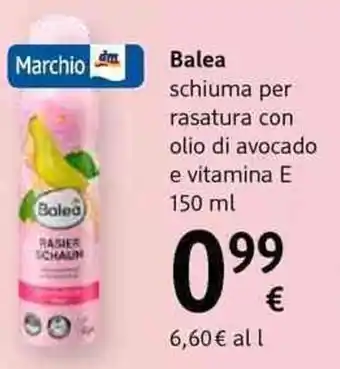 dm drogerie markt Balea schiuma per rasatura con olio di avocado e vitamina E offerta