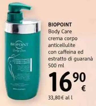 dm drogerie markt Biopoint body care crema corpo anticellulite con caffeina ed estratto di guaranȧ offerta