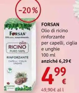 dm drogerie markt Forsan olio di ricino rinforzante per capelli, ciglia e unghie offerta