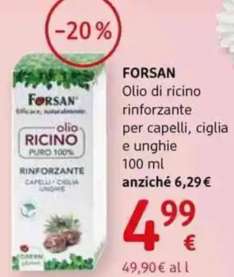 dm drogerie markt Forsan olio di ricino rinforzante per capelli, ciglia e unghie offerta