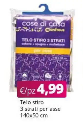 Acqua & Sapone Telo stiro 3 strati per asse 140x50 cm offerta