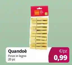 Acqua & Sapone Quandoè Pinze in legno offerta