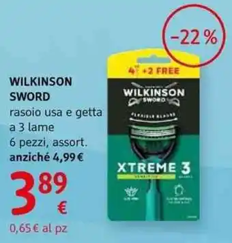 dm drogerie markt Wilkinson sword rasoio usa e getta a 3 lame offerta