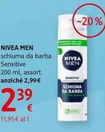 dm drogerie markt Nivea men schiuma da barba sensitive, assort offerta