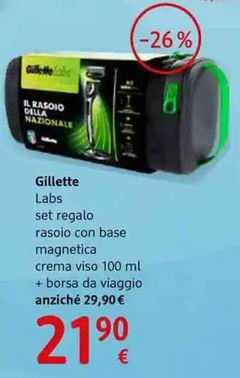 dm drogerie markt Gillette Labs set regalo rasoio con base magnetica crema viso + borsa da viaggio offerta