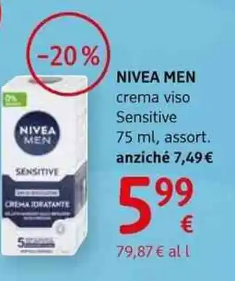 dm drogerie markt Nivea men crema viso sensitive assort offerta