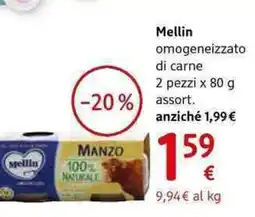 dm drogerie markt Mellin omogeneizzato di carne 2 pezzi x assort offerta