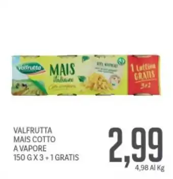 Supermercati Piccolo Valfrutta mais cotto a vapore offerta