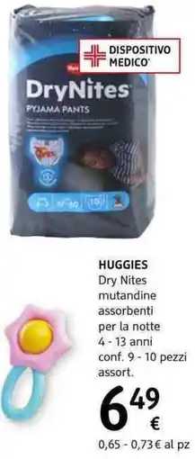 dm drogerie markt Huggies dry nites mutandine assorbenti per la notte 4 - 13 anni conf. 9-10 pezzi assort. offerta