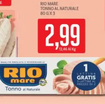 Supermercati Piccolo Rio mare tonno al naturale offerta