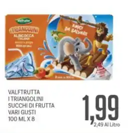 Supermercati Piccolo Valftrutta i triangolini succhi di frutta vari gusti offerta