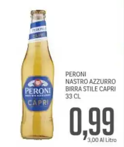 Supermercati Piccolo Peroni nastro azzurro birra stile capri offerta