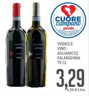 Supermercati Piccolo Vignolè vino aglianico/ falanghina offerta