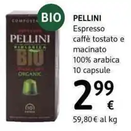 dm drogerie markt Pellini espresso caffè tostato e macinato 100% arabica 10 capsule offerta