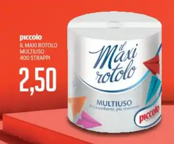 Supermercati Piccolo Piccolo il maxi rotolo multiuso 400 strappi offerta