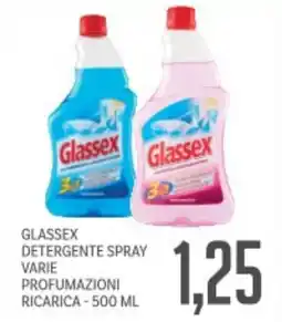 Supermercati Piccolo Glassex detergente spray varie profumazioni ricarica offerta