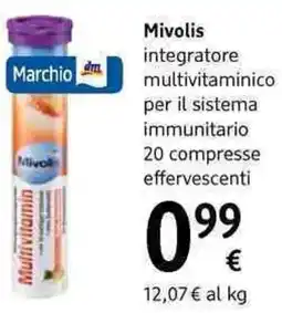 dm drogerie markt Mivolis integratore Multivitaminico per il sistema immunitario 20 compresse effervescenti offerta