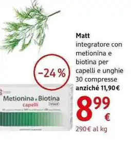 dm drogerie markt Matt integratore con metionina e biotina per capelli e unghie 30 compresse offerta