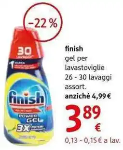 dm drogerie markt finish gel per lavastoviglie 26-30 lavaggi assort. offerta