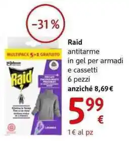 dm drogerie markt Raid antitarme in gel per armadi e cassetti 6 pezzi offerta