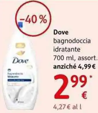 dm drogerie markt Dove bagnodoccia idratante assort offerta