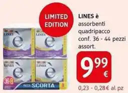 dm drogerie markt Lines è assorbenti quadripacco conf. 36-44 pezzi assort. offerta