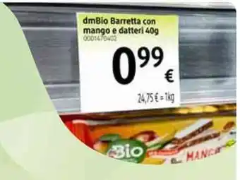 dm drogerie markt Dmbio barretta con mango e datteri offerta