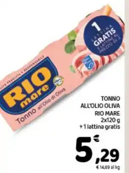 Conad Tonno all'olio oliva rio mare +1 lattina gratis offerta