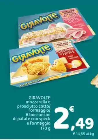 Conad Giravolte mozzarella e prosciutto cotto/ formaggio 6 bocconcini di patate con speck e formaggio 6 bocconcini di patate offerta