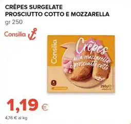 Tigre Consilia crêpes surgelate prosciutto cotto e mozzarella offerta