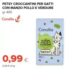 Tigre Consilia petsy croccantini per gatti con manzo pollo e verdure offerta