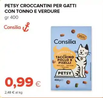 Tigre Consilia petsy croccantini per gatti con tonno e verdure offerta