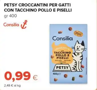 Tigre Consilia petsy croccantini per gatti con tacchino pollo e piselli offerta