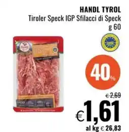 Famila HANDL TYROL Tiroler Speck IGP Sfilacci di Speck offerta