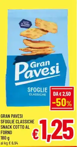 A&O Gran pavesi sfoglie classiche snack cotto al forno offerta