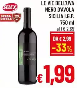 A&O Le vie dell'uva nero d'avola sicilia i.g.p. offerta