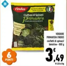 Conad Verdure primavera findus ciuffetti di spinaci bietoline- offerta