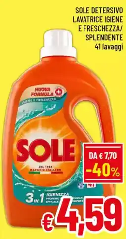 A&O Sole detersivo lavatrice igiene e freschezza/ splendente offerta