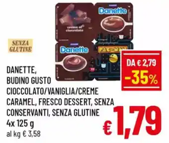 A&O Danette, budino gusto cioccolato/vaniglia/creme caramel offerta