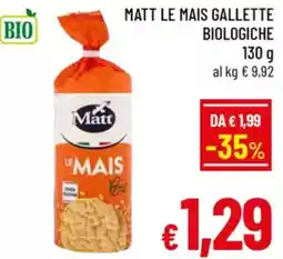 A&O Matt le mais gallette biologiche offerta