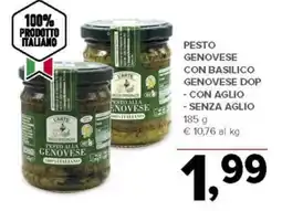 Todis Pesto genovese con basilico genovese dop - con aglio - senza aglio offerta