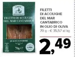 Todis Filetti di acciuche del mar cantabrico in olio di oliva offerta